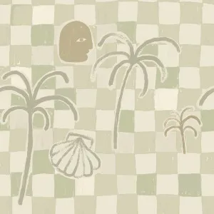 Checker Bay Sage Green Wallpaper by Urban Road, a Wallpaper for sale on Style Sourcebook