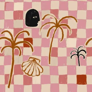 Checker Bay Rosy Pink Wallpaper by Urban Road, a Wallpaper for sale on Style Sourcebook