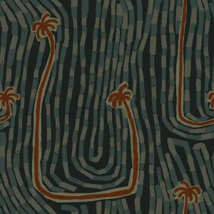 Palm Drift Ocean Teal Wallpaper by Urban Road, a Wallpaper for sale on Style Sourcebook