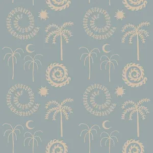 Daydream Isle Muted Blue Wallpaper by Urban Road, a Wallpaper for sale on Style Sourcebook