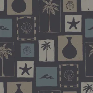 Coastal Archives Deep Blue Wallpaper by Urban Road, a Wallpaper for sale on Style Sourcebook