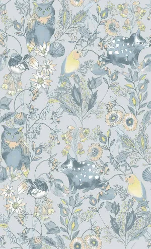 Quoll Floral Smoke Wallpaper by Urban Road, a Wallpaper for sale on Style Sourcebook