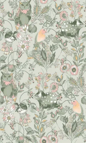 Quoll Floral Khaki Wallpaper by Urban Road, a Wallpaper for sale on Style Sourcebook