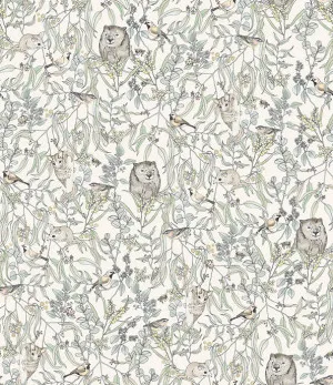 Endangered Wombat Muted Green Wallpaper by Urban Road, a Wallpaper for sale on Style Sourcebook