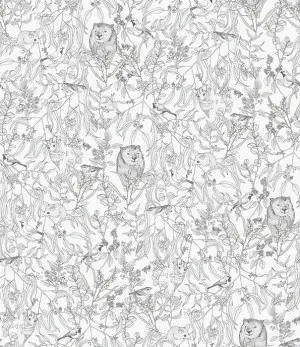 Endangered Wombat Greyscale Wallpaper by Urban Road, a Wallpaper for sale on Style Sourcebook