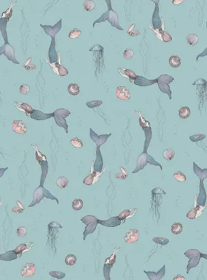Mermaids Turquoise Wallpaper by Urban Road, a Wallpaper for sale on Style Sourcebook