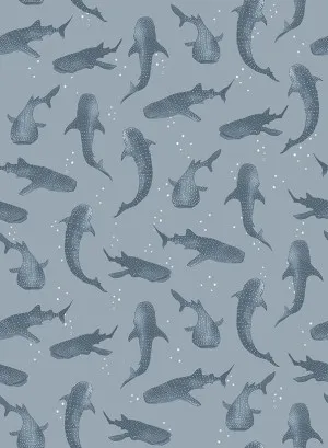 Whalesharks Dark Blue Wallpaper by Urban Road, a Wallpaper for sale on Style Sourcebook