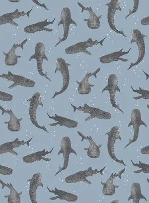 Whalesharks Muted Blue Wallpaper by Urban Road, a Wallpaper for sale on Style Sourcebook