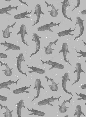 Whalesharks Greyscale Wallpaper by Urban Road, a Wallpaper for sale on Style Sourcebook
