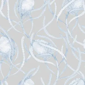 Banksia Mono Powder Blue Wallpaper by Urban Road, a Wallpaper for sale on Style Sourcebook