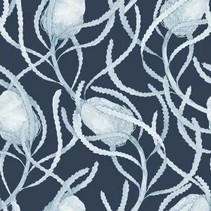 Banksia Mono Navy Wallpaper by Urban Road, a Wallpaper for sale on Style Sourcebook