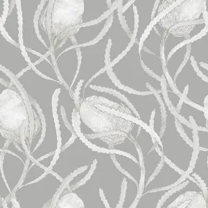 Banksia Mono Grey Wallpaper by Urban Road, a Wallpaper for sale on Style Sourcebook