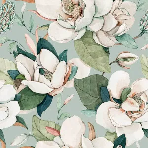 Magnolia Major Mint Wallpaper by Urban Road, a Wallpaper for sale on Style Sourcebook