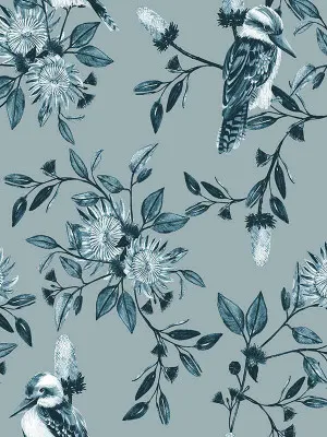 Kookaburra Teal Wallpaper by Urban Road, a Wallpaper for sale on Style Sourcebook