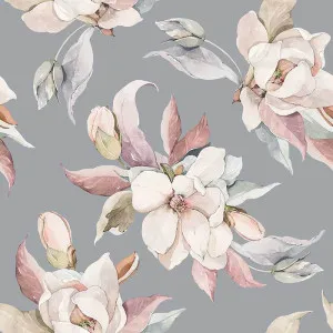 Sweet Magnolia Grey Wallpaper by Urban Road, a Wallpaper for sale on Style Sourcebook