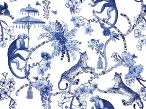 British Colonial Indigo Wallpaper by Urban Road, a Wallpaper for sale on Style Sourcebook