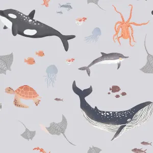 Whale of a Time Jellyfish Purple Wallpaper by Urban Road, a Wallpaper for sale on Style Sourcebook