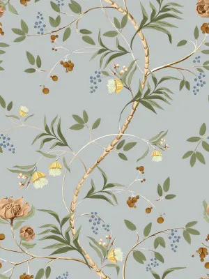 Enchanted Treetop Dusty Blue Wallpaper by Urban Road, a Wallpaper for sale on Style Sourcebook