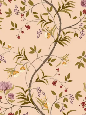 Enchanted Treetop Peach Pink Wallpaper by Urban Road, a Wallpaper for sale on Style Sourcebook