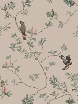 Fluttering Foliage Dusty Taupe Wallpaper by Urban Road, a Wallpaper for sale on Style Sourcebook