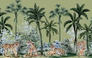 Tiger King Olive Wallpaper by Urban Road, a Wallpaper for sale on Style Sourcebook