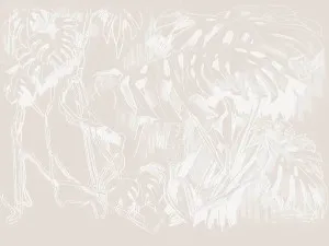 Monstera Sketch Natural Wallpaper by Urban Road, a Wallpaper for sale on Style Sourcebook