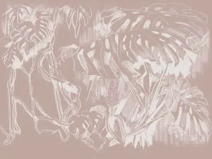 Monstera Sketch Blush Wallpaper by Urban Road, a Wallpaper for sale on Style Sourcebook