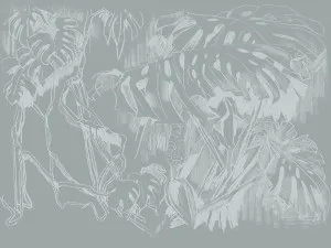 Monstera Sketch Smoke Wallpaper by Urban Road, a Wallpaper for sale on Style Sourcebook