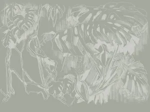 Monstera Sketch Olive Wallpaper by Urban Road, a Wallpaper for sale on Style Sourcebook