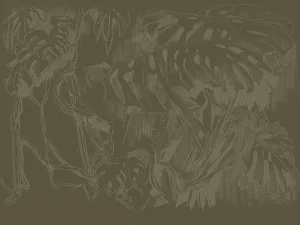 Monstera Sketch Khaki Wallpaper by Urban Road, a Wallpaper for sale on Style Sourcebook