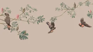 Woodland Birds Clay Pink Wallpaper by Urban Road, a Wallpaper for sale on Style Sourcebook