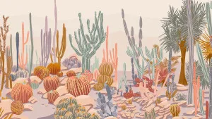 Desert Paradise Peach Blush Wallpaper by Urban Road, a Wallpaper for sale on Style Sourcebook