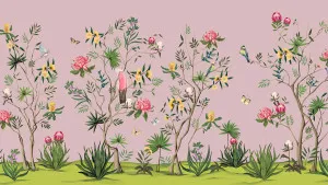 Frolic Among the Flowers Dusty Rose Wallpaper by Urban Road, a Wallpaper for sale on Style Sourcebook