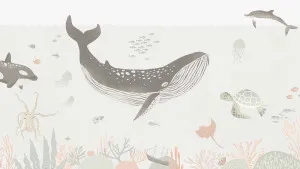 Where the Whales Play Ivory Current Wallpaper by Urban Road, a Wallpaper for sale on Style Sourcebook