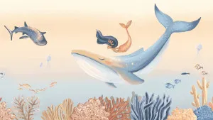 Songs of the Sea Coral Sunset Wallpaper by Urban Road, a Wallpaper for sale on Style Sourcebook