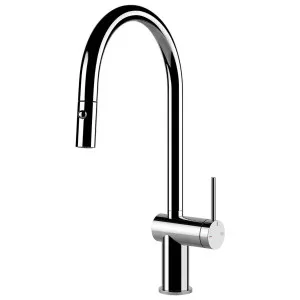 Gessi Inedito Gooseneck Pull Out Spray Mixer Tap Chrome 60413-031 by Gessi, a Kitchen Taps & Mixers for sale on Style Sourcebook