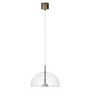 Lighting Republic Dome Air Glass LED Pendant Light with Brass Accent Clear by Lighting Republic, a Pendant Lighting for sale on Style Sourcebook