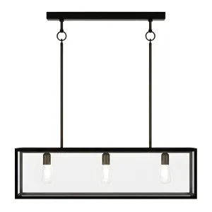 Lighting Republic Dover Linear Pendant with Clear Glass and Brass Frame 3-Light by Lighting Republic, a Pendant Lighting for sale on Style Sourcebook