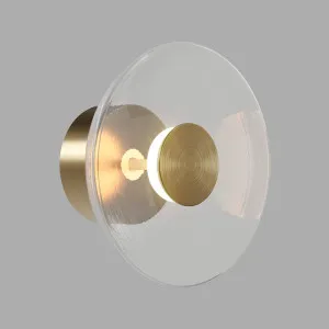 Lighting Republic Dome Air Glass LED Wall Light with Brass Accent Clear by Lighting Republic, a Wall Lighting for sale on Style Sourcebook