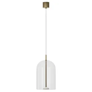 Lighting Republic Elong Air Glass Dome LED Pendant with Elegant Brass Accents Clear by Lighting Republic, a Lighting for sale on Style Sourcebook