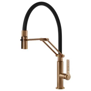 Gessi Officine Semi-Professional Spray Kitchen Mixer Tap Bronze 60055-726 by Gessi, a Kitchen Taps & Mixers for sale on Style Sourcebook