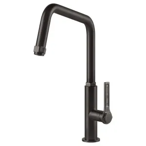 Gessi Officine Swivel Kitchen Mixer Tap Brushed Black 60051-707 by Gessi, a Kitchen Taps & Mixers for sale on Style Sourcebook