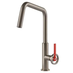 Gessi Officine V Swivel Kitchen Mixer Tap Brushed Nickel 60201-149 by Gessi, a Kitchen Taps & Mixers for sale on Style Sourcebook