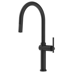 Gessi Habito Pull Out Kitchen Mixer Tap Matte Black 60672-299 by Gessi, a Kitchen Taps & Mixers for sale on Style Sourcebook