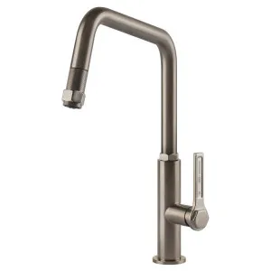 Gessi Officine Pull out Kitchen Mixer Tap Brushed Nickel 60053-149 by Gessi, a Kitchen Taps & Mixers for sale on Style Sourcebook