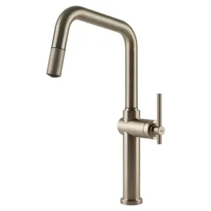 Gessi Habito Pull Out Kitchen Mixer Tap Brushed Nickel 60652-149 by Gessi, a Kitchen Taps & Mixers for sale on Style Sourcebook