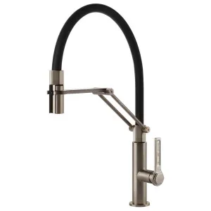 Gessi Officine Semi-Professional Spray Kitchen Mixer Tap Brushed Nickel 60055-149 by Gessi, a Kitchen Taps & Mixers for sale on Style Sourcebook