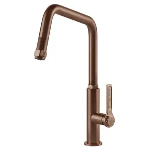 Gessi Officine Pull out Kitchen Mixer Tap Brushed Copper 60053-708 by Gessi, a Kitchen Taps & Mixers for sale on Style Sourcebook