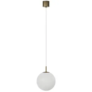 Lighting Republic Orb Air Frosted Glass LED Pendant with Brass Accent Small by Lighting Republic, a Lighting for sale on Style Sourcebook