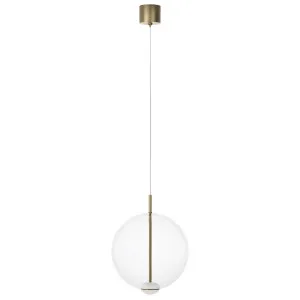 Lighting Republic Orb Air Clear Glass LED Pendant with Brass Accent Medium by Lighting Republic, a Pendant Lighting for sale on Style Sourcebook